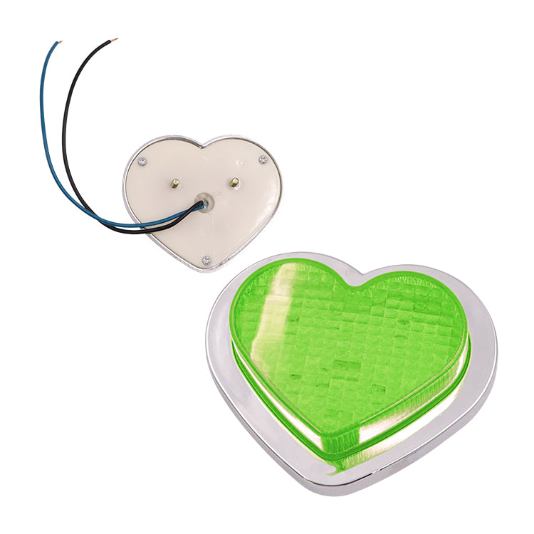 BRAND NEW 1PCS Green Heart Shaped Side Marker / Accessory / Led Light / Turn Signal