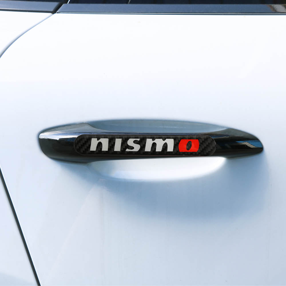 Brand New 2PCS Nismo Real Carbon Fiber Black Car Trunk Side Fenders Door Badge Scratch Guard Sticker