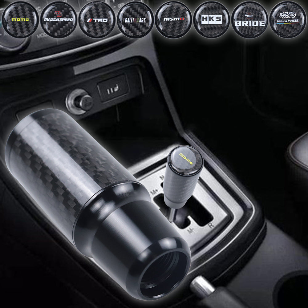 Brand New Universal Momo Black Real Carbon Fiber Racing Gear Stick Shift Knob For MT Manual M12 M10 M8