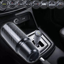 Load image into Gallery viewer, Brand New Universal Momo Black Real Carbon Fiber Racing Gear Stick Shift Knob For MT Manual M12 M10 M8
