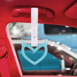 Brand New Devil Demon Heart Teal Glows In The Dark JDM TSURIKAWA Ring Subway Train Bus Handle Strap Charm Drift