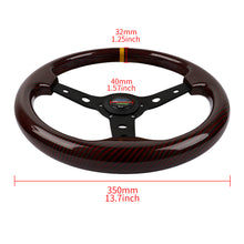 Load image into Gallery viewer, Brand New 350mm 14&quot; Universal JDM SPOON SPORTS Red Real Carbon Fiber Steering Wheel