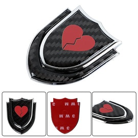 BRAND NEW BROKEN HEART 1PCS Metal Real Carbon Fiber VIP Luxury Car Emblem Badge Decals