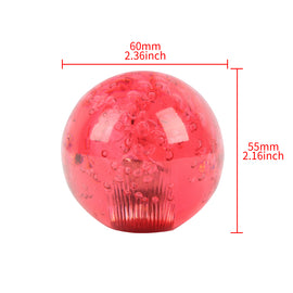 BRAND NEW UNIVERSAL V2 CRYSTAL BUBBLE RED ROUND BALL SHIFT KNOB MANUAL CAR RACING GEAR UNIVERSAL