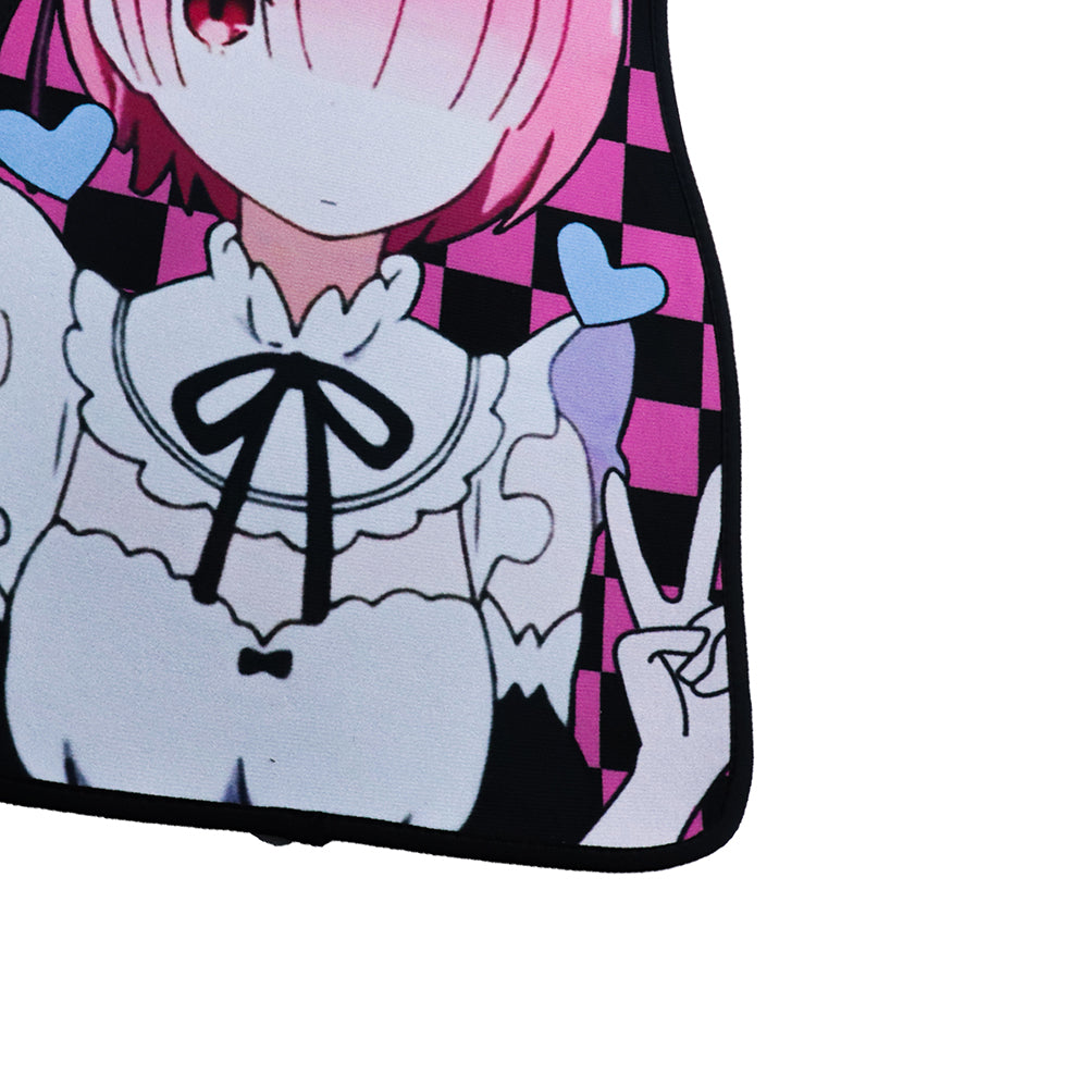 Brand New 4PCS UNIVERSAL ANIME HENTAI Racing Fabric Car Floor Mats Interior Carpets