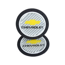 Load image into Gallery viewer, Brand New 2PCS Chevrolet Real Carbon Fiber Car Cup Holder Pad Water Cup Slot Non-Slip Mat Universal