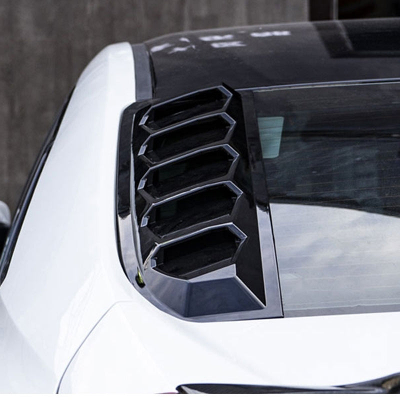 BRAND NEW 2PCS Glossy Black Rear Side Window Louver Scoop Cover For Honda Civic 4DR Sedan 2016-2021