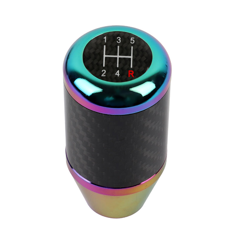 Brand New Universal 5 SPEED Neo-Chrome Real Carbon Fiber Racing Gear Stick Shift Knob For MT Manual M12 M10 M8