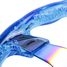 Load image into Gallery viewer, Brand New JDM Universal 6-Hole 326mm Vip Blue Crystal Bubble Burnt Blue Steering Wheel