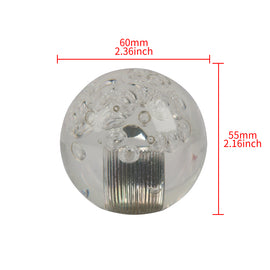 BRAND NEW UNIVERSAL V2 CRYSTAL BUBBLE CLEAR ROUND BALL SHIFT KNOB MANUAL CAR RACING GEAR UNIVERSAL