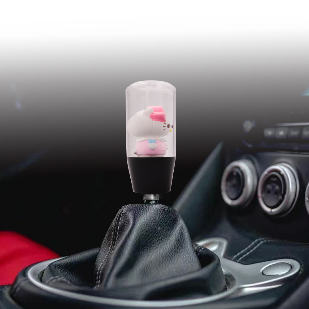 Brand New Universal Hello Kitty Character Crystal Clear Stick Car Manual Gear Shift Knob Shifter Lever Cover