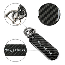 Load image into Gallery viewer, Brand New Universal 100% Real Carbon Fiber Keychain Key Ring For Jaguar