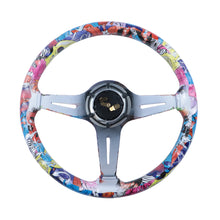 Load image into Gallery viewer, BRAND NEW UNIVERSAL 350MM 14&#39;&#39; Stickerbomb Acrylic Deep Dish 6 Holes Steering Wheel w/Horn Button Cover
