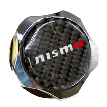 Load image into Gallery viewer, Brand New Jdm Chrome Engine Oil Cap With Real Carbon Fiber Nismo Sticker Emblem For Nissan