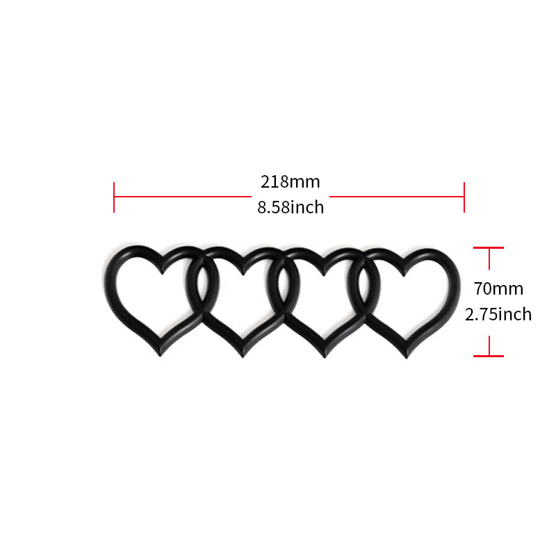 Brand New Audi Sport Car Trunk Lid Love Heart Rings Badge Logo Emblem Decoration Glossy Black