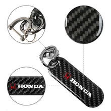 Load image into Gallery viewer, Brand New Universal 100% Real Carbon Fiber Keychain Key Ring For Honda