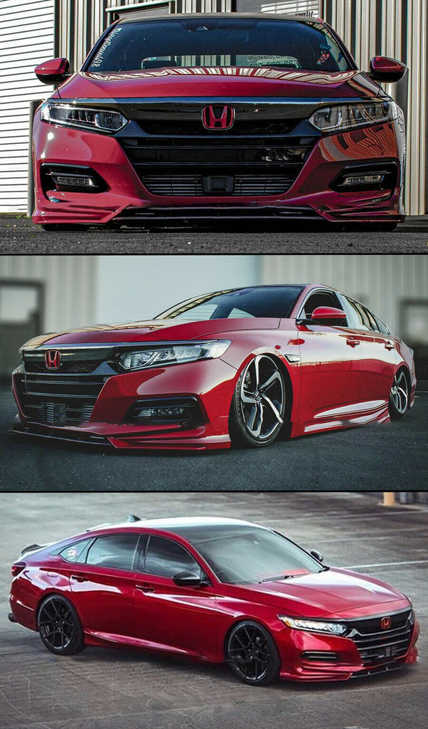 BRAND NEW 3PCS 2018-2020 Honda Accord Yofer San Marino Red Front Bumper Lip Splitter Kit