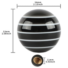 Load image into Gallery viewer, Brand New Jdm Universal Glossy Black W/White Stripes Round Ball Shifter Shift Knob M8 M10 M12