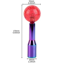 Load image into Gallery viewer, BRAND NEW UNIVERSAL V2 CRYSTAL BUBBLE RED ROUND BALL SHIFT KNOB MANUAL CAR RACING GEAR M8 M10 M12 &amp; Neo Chrome Shifter Extender Extension