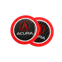 Load image into Gallery viewer, Brand New 2PCS Acura Real Carbon Fiber Car Cup Holder Pad Water Cup Slot Non-Slip Mat Universal