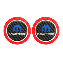 Load image into Gallery viewer, Brand New 2PCS Mopar Real Carbon Fiber Car Cup Holder Pad Water Cup Slot Non-Slip Mat Universal