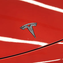 Load image into Gallery viewer, BRAND NEW 2020-2023 Tesla Model Y Logo Cover Real Carbon Fiber Front Hood Badge Emblem