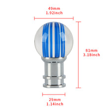 Load image into Gallery viewer, Brand New Universal Jdm Round Ball Crystal Clear Blue Stripes Manual Car Racing Gear Shift Knob Shifter M12 M10 M8
