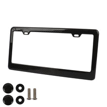 Load image into Gallery viewer, Brand New 2PCS Real 100% Carbon Fiber License Plate Frame Tag Cover Original 3K With Free Caps