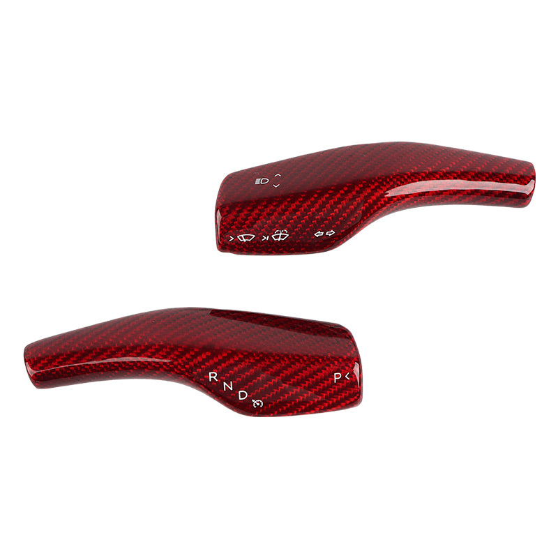 BRAND NEW Real Carbon Fiber Red Steering Wheel Paddle Shift Trim Cover For Tesla Model 3 / Y