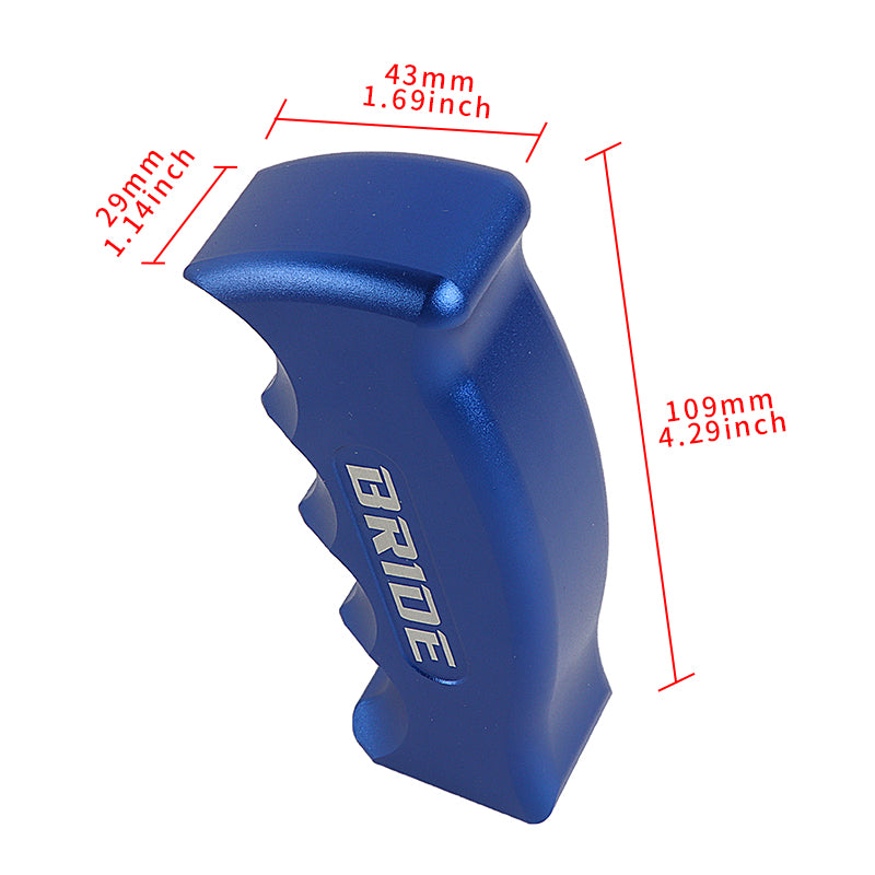 Brand New Bride Universal Blue Aluminum Slotted Pistol Grip Handle Manual Gear Shift Knob Shifter M8 M10 M12