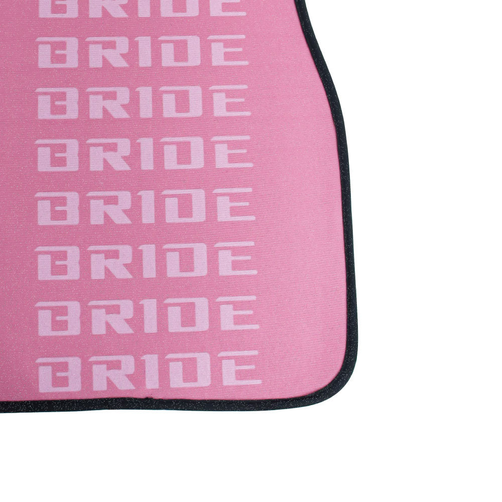 Brand New 4PCS UNIVERSAL BRIDE PINK Racing Fabric Car Floor Mats Interior Carpets