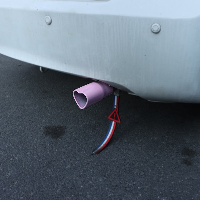 Brand New Universal Pink Heart Shaped Stainless Steel Car Exhaust Pipe Muffler Tip Trim Staight
