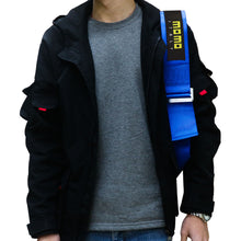 Load image into Gallery viewer, Brand New JDM Momo Bride Racing Blue Harness Adjustable Shoulder Strap Back Pack