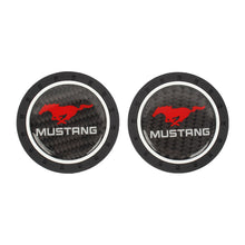 Load image into Gallery viewer, Brand New 2PCS Mustang Real Carbon Fiber Car Cup Holder Pad Water Cup Slot Non-Slip Mat Universal