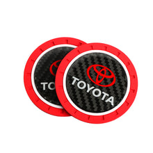 Load image into Gallery viewer, Brand New 2PCS Toyota Real Carbon Fiber Car Cup Holder Pad Water Cup Slot Non-Slip Mat Universal
