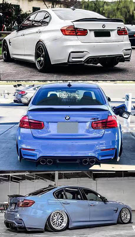 M Performance Style Glossy Black Trunk Spoiler for 14-19 BMW 3 Series F30  F80 M3 Lci - CT AutoParts