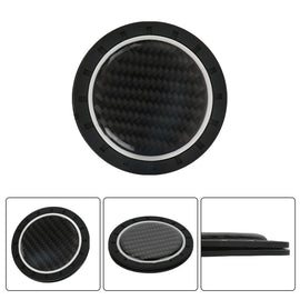 Brand New 2PCS Real Carbon Fiber Car Cup Holder Pad Water Cup Slot Non-Slip Mat Universal