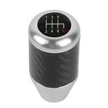 Load image into Gallery viewer, Brand New Universal 6 SPEED Silver Real Carbon Fiber Racing Gear Stick Shift Knob For MT Manual M12 M10 M8