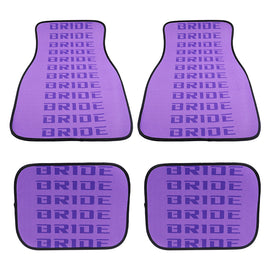 Brand New 4PCS UNIVERSAL BRIDE PURPLE Racing Fabric Car Floor Mats Interior Carpets