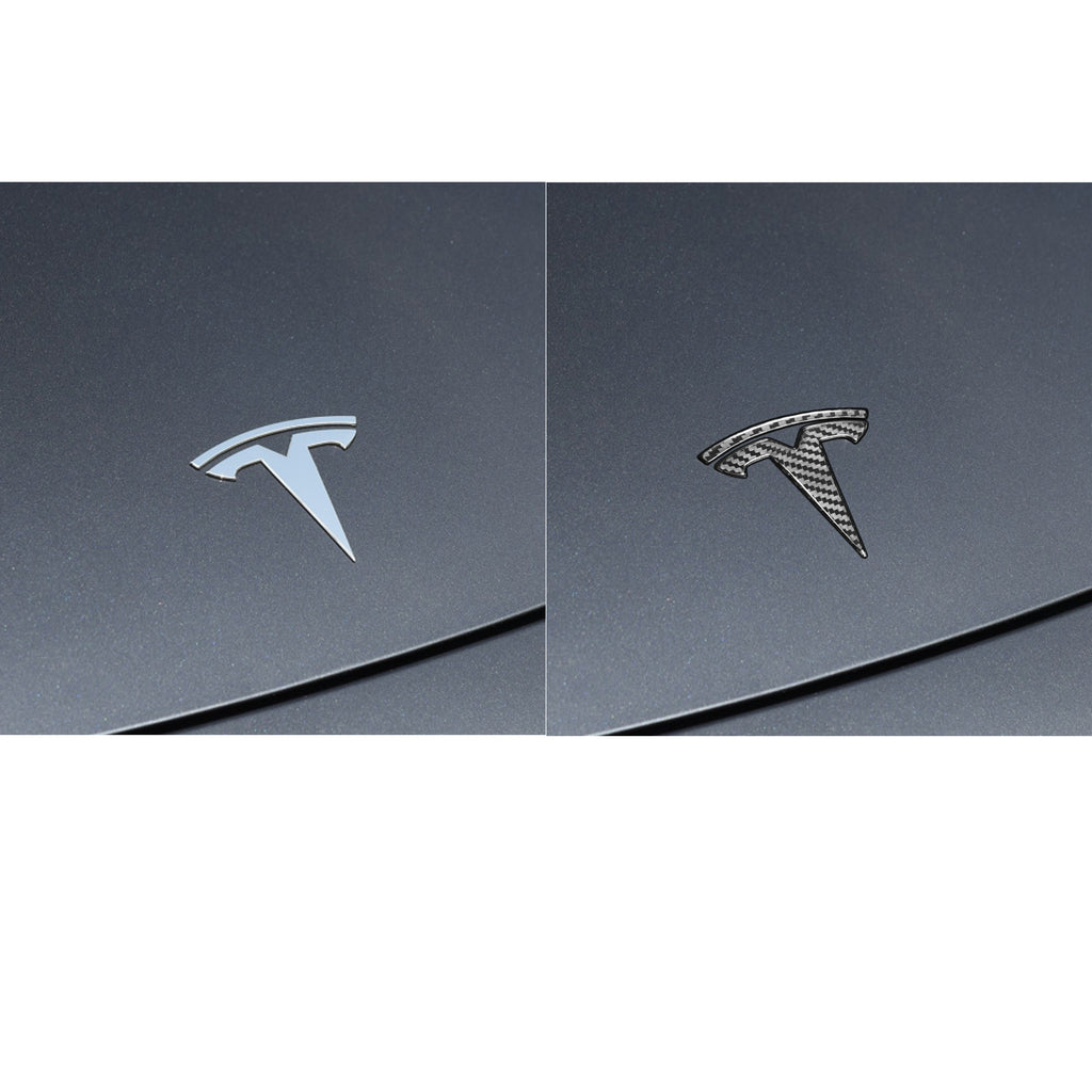 BRAND NEW 2020-2023 Tesla Model Y Logo Cover Real Carbon Fiber Front Hood Badge Emblem
