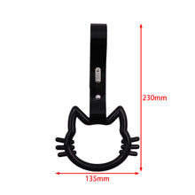 Load image into Gallery viewer, Brand New Hello Kitty Black JDM TSURIKAWA Ring Subway Train Bus Black Handle Strap Charm Drift