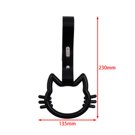 Brand New Hello Kitty Black JDM TSURIKAWA Ring Subway Train Bus Black Handle Strap Charm Drift