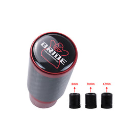 Brand New Universal Bride Red Real Carbon Fiber Racing Gear Stick Shift Knob For MT Manual M12 M10 M8