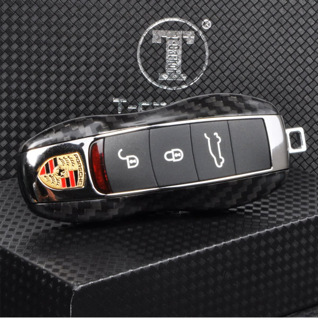 Brand New Real Carbon Fiber Key Fob Cover Case Shell For Porsche Boxster 718 Macan 911