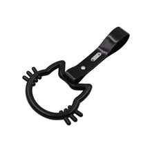 Load image into Gallery viewer, Brand New Hello Kitty Black JDM TSURIKAWA Ring Subway Train Bus Black Handle Strap Charm Drift