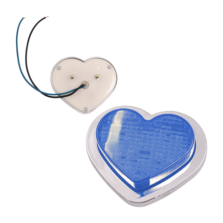 BRAND NEW 2PCS Blue Heart Shaped Side Marker / Accessory / Led Light / Turn Signal
