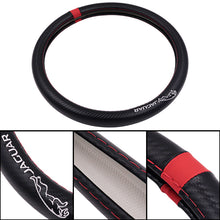 Load image into Gallery viewer, BRAND NEW JAGUAR 15&quot; Diameter Car Steering Wheel Cover Carbon Fiber Style Look