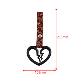 Brand New Broken Heart Black JDM TSURIKAWA Ring Subway Train Bus Handle Strap Charm Drift
