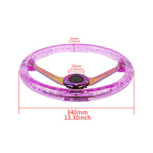 Load image into Gallery viewer, Brand New Universal 6-Hole 350mm Deep Dish Vip Purple Crystal Bubble Neo Spoke Steering Wheel