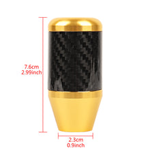 Load image into Gallery viewer, Brand New Universal Mitsubishi Gold Real Carbon Fiber Racing Gear Stick Shift Knob For MT Manual M12 M10 M8